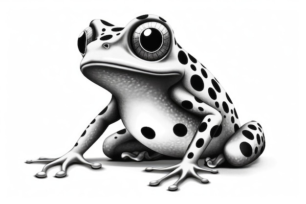 Cute Frog rysunek na białym tle generatywnej AI