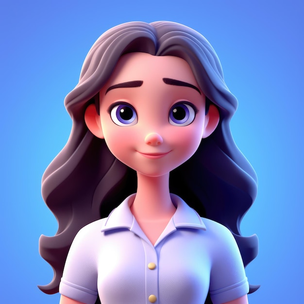 Zdjęcie cute girl 3d charakter projekt kreskówka dziewczyna avatar