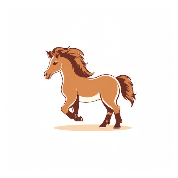 Cute Horse Running Ilustracji Wektorowych W Jasnym Pomarańczowym I Brązowym