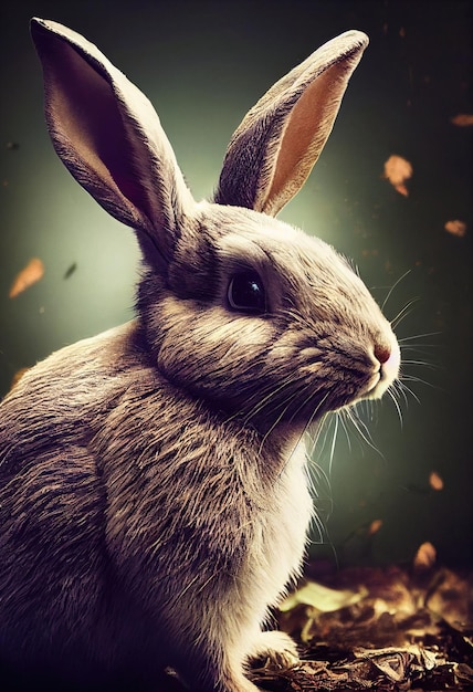 Cute królik na zielonej trawie Domowy królik ozdobnych w środowisku naturalnym
