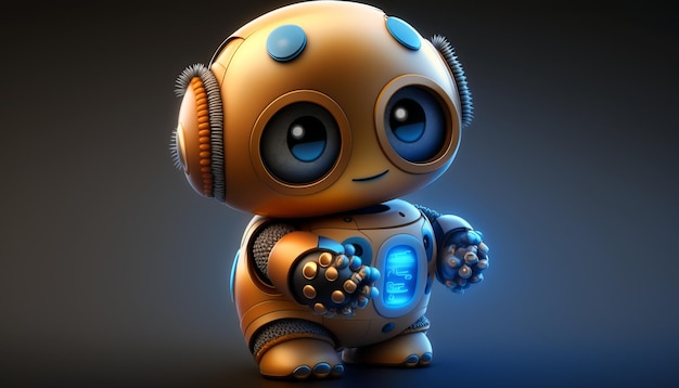 Cute Robot Sztuczna Inteligencja Czat Koncepcja GPT. Generowanie sztucznej inteligencji.