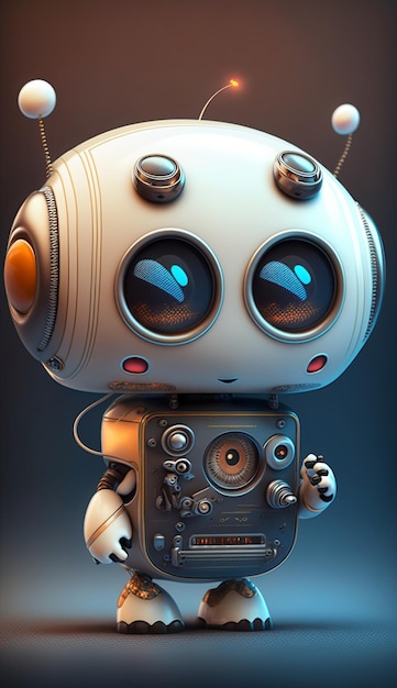 Cute Robot Sztuczna Inteligencja Czat Koncepcja GPT. Generowanie sztucznej inteligencji.