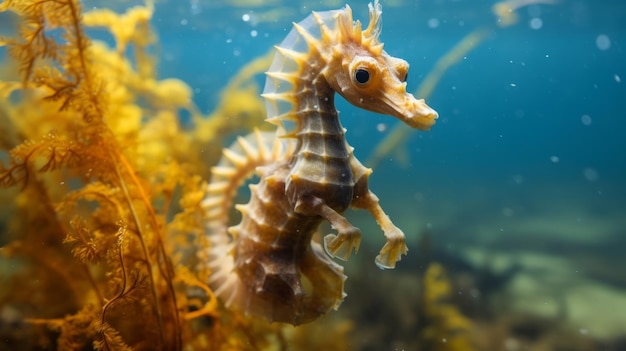 Zdjęcie cute seahorse in the deep sea