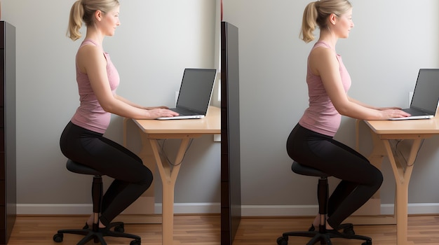 Zdjęcie Ćwiczenia korygujące postawę praca przy biurku ergonomia
