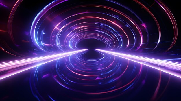 cyber neon świecące linie spiralne abstrakcyjne tło fraktalne