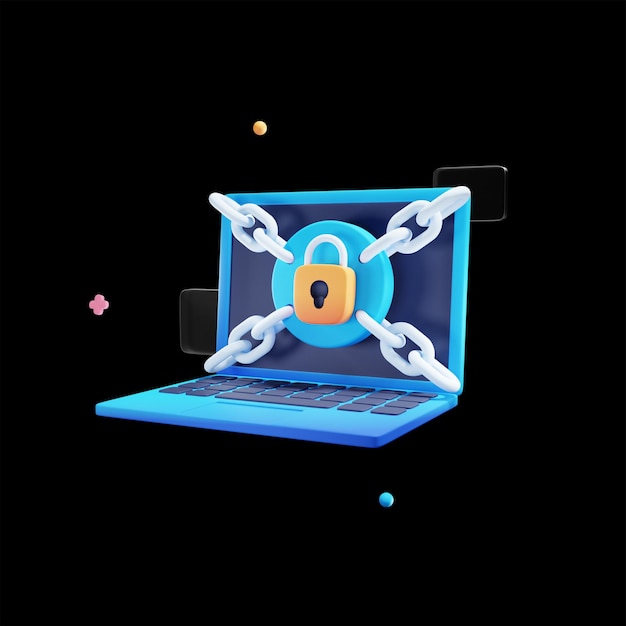 Cyberbezpieczeństwo 3D Ikonka 3D