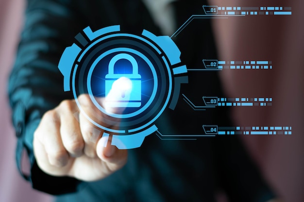 Cyberbezpieczeństwo ochrona danych sieć komputerowa online i prywatność Hacker Ochrona przed przestępstwami cybernetycznymi Klucz dostępu użytkownika