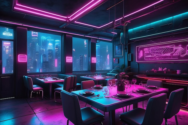 Cyberpunk Dining Room HighTech Vibes i Neon Aesthetics