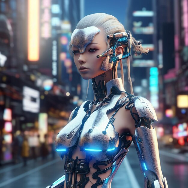 Cyberpunk Femme Fatale Kolekcja futurystycznych portretów kobiet i postaci cyborgów