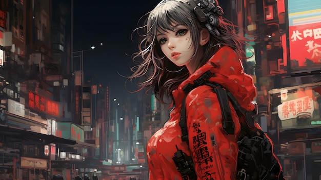 Cyberpunk girl anime