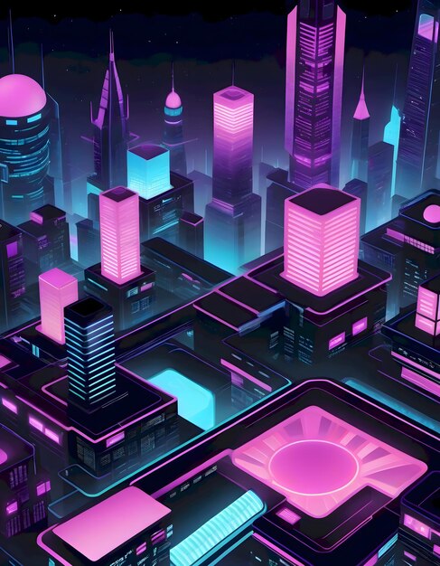 Zdjęcie cyberpunk neon city