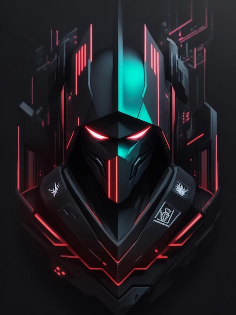 Cyborg mech warrior esport emblemat logo Cyborg ilustracja wektorowa do drukowania