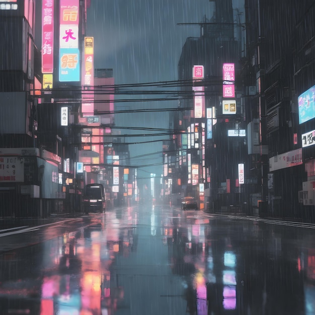 Cyfrowa ilustracja generatywnego AI Shibuya Tokyo Japan