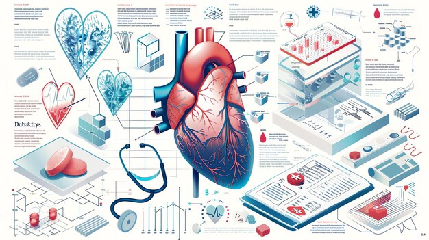 Zdjęcie cyfrowa ilustracja ludzkiego serca serce jest przedstawione w realistycznym stylu z dokładną anatomią