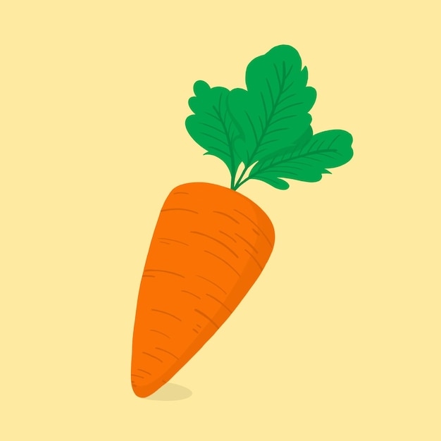Cyfrowa ilustracja marchewki z rysunkiem owoców liści na blado pomarańczowym tle