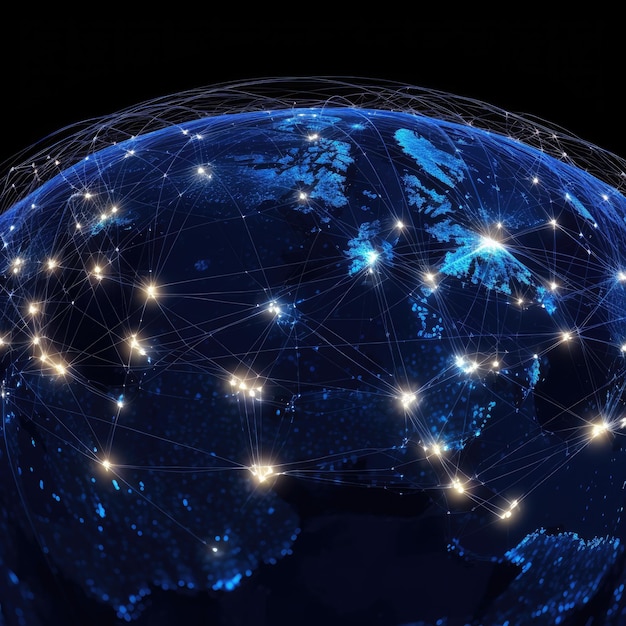 cyfrowa mapa społeczności świata globalna mapa koncepcja cyfrowa