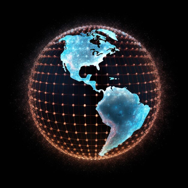 Zdjęcie cyfrowa mapa społeczności świata globalna mapa koncepcja cyfrowa