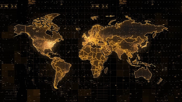 Cyfrowa mapa świata renderowania 3d