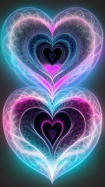 cyfrowa sztuka w kształcie serca abstrakcyjny obraz serca w kształcie serce