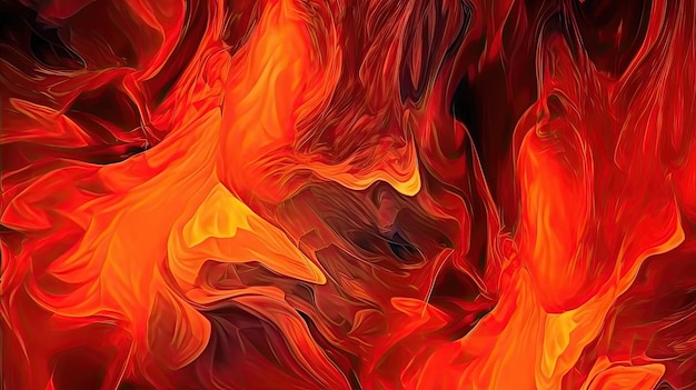 Cyfrowe abstrakcyjne tło z falami ognia i płomieni wywołującymi poczucie energii i ruchu Wygenerowane przez sztuczną inteligencję