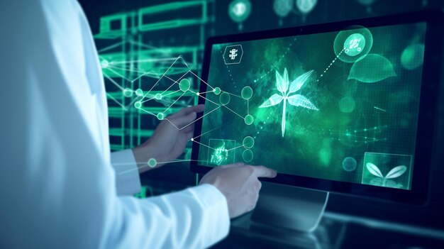 Zdjęcie cyfrowe akta pacjentów z konopiami indyjskimi są diagnozowane przez wirtualne sieci medycznegeneratywna sztuczna inteligencja