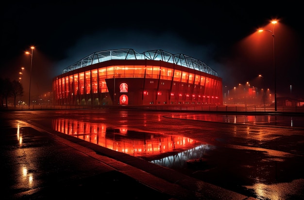 Zdjęcie cyfrowe malowanie europejskiego stadionu piłkarskiego