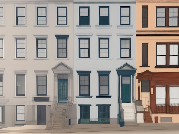 Cyfrowe malowanie ilustracji generatywnej sztuki apartamentu w Nowym Jorku autorstwa AI