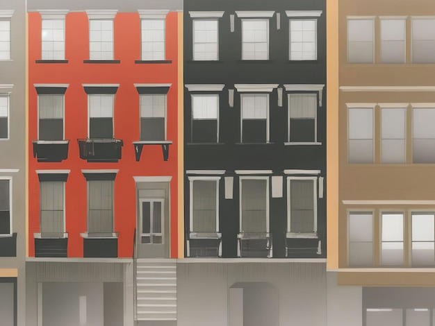 Cyfrowe malowanie ilustracji generatywnej sztuki apartamentu w Nowym Jorku autorstwa AI