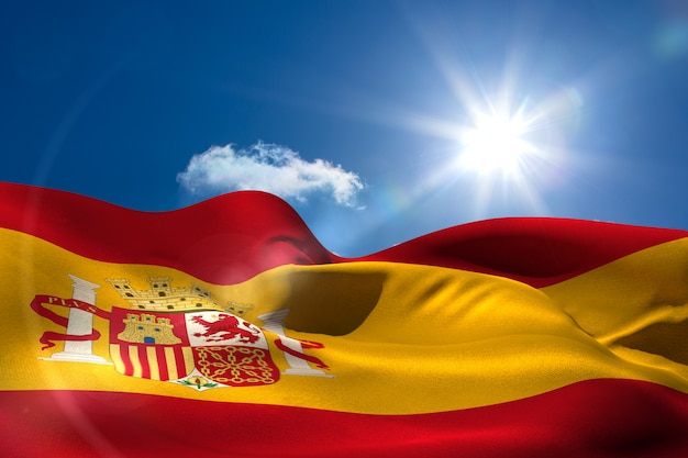 Zdjęcie cyfrowo wygenerowany flaga hiszpanii falujący