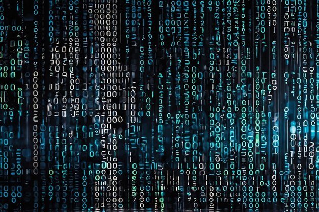 Cyfrowy kod binarny i dane nad gradientem technologicznym