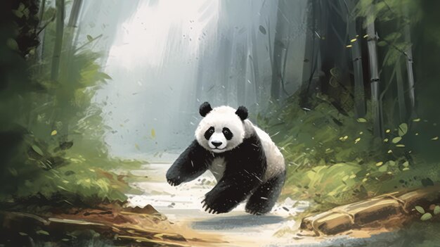 cyfrowy obraz panda HD 8K tapeta Zdjęcie fotograficzne