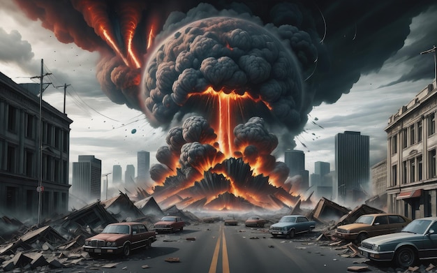 Cyfrowy obraz upadku świata Doomsday