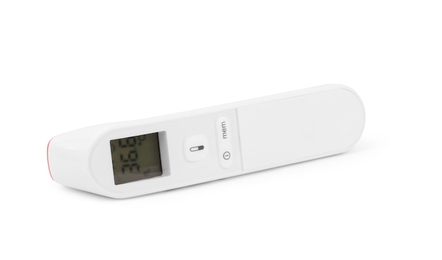 Cyfrowy termometr elektroniczny na białym tle
