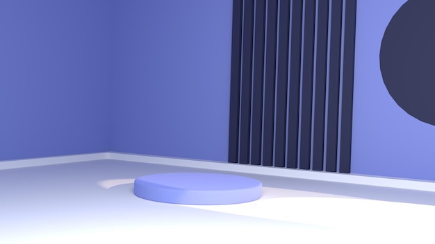 Cylindryczny fioletowy i ciemnoniebieski podium luksusowy produkt wyświetla tło renderowania 3d