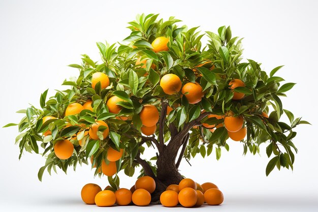 Cytrusowe pomarańczowe drzewo na białym tle