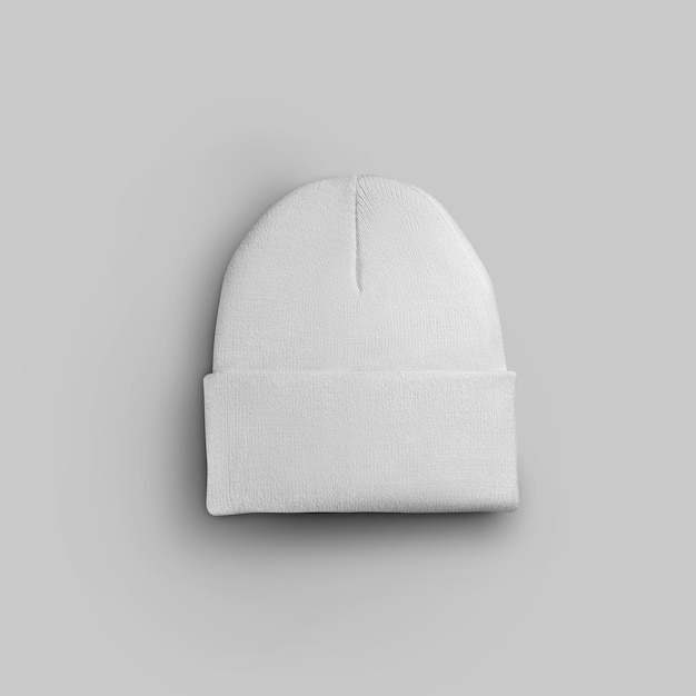 Czapka zimowa biała czapka na białym tle