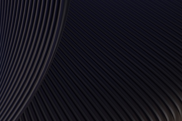 Zdjęcie czarna abstrakcyjna ściana fala architektura abstrakcyjne tło renderowanie 3d, czarne tło do prezentacji