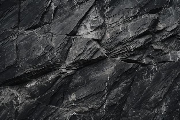 Czarna biała skała tekstura Ciemnoszare kamienne tło granitu