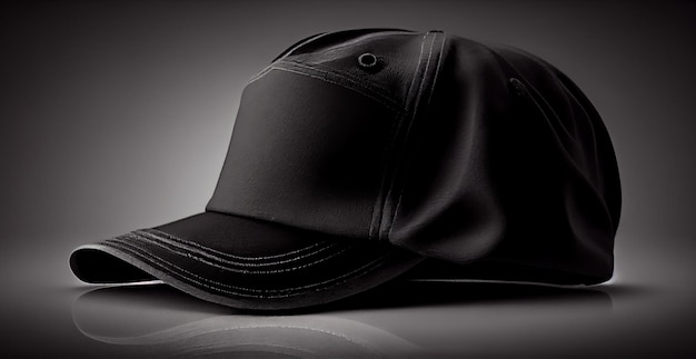 Czarna czapka z daszkiem na odizolowanym tle Obraz generowany przez AI