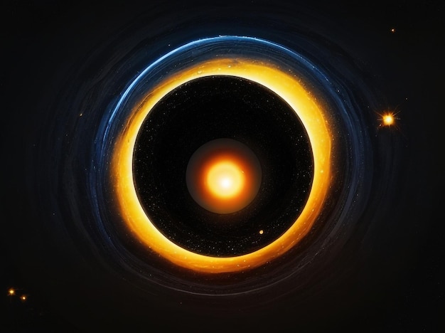 Czarna dziura nad polem gwiazd w przestrzeni kosmicznej Abstrakcyjne zjawisko kosmiczne