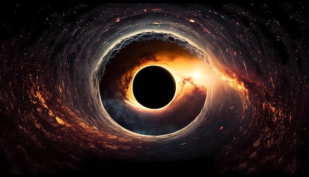 Czarna dziura w kosmosie przyciąganie grawitacyjne