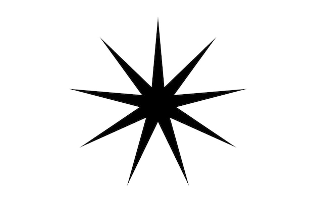 Czarna Gwiazda Rysunek Sukces Mistrz Osiągnięcie Symbol Obiektu Sylwetka