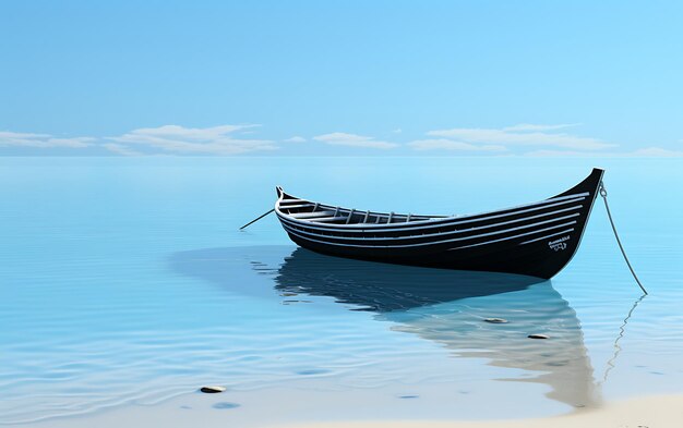Zdjęcie czarna i biała łódź na wodzie