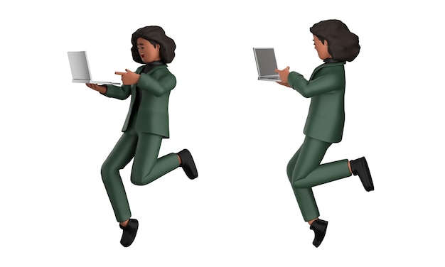 Czarna kobieta biznesmena stojąca z laptopem, tabletem, telefonem komórkowym.
