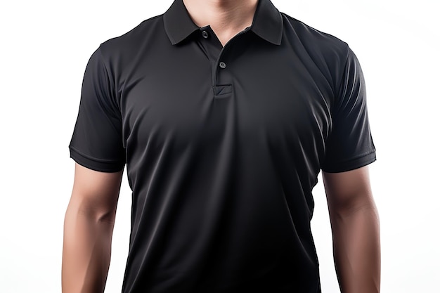 czarna koszulka polo męska casual biznesowa makieta