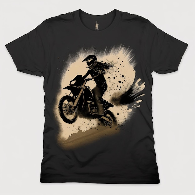 Czarna koszulka z wizerunkiem motocykla