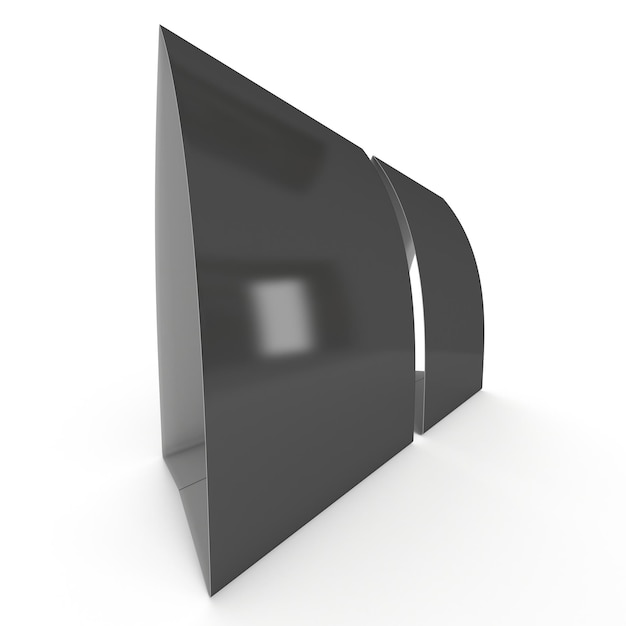 Czarna papierowa karta namiotowa renderowania 3d