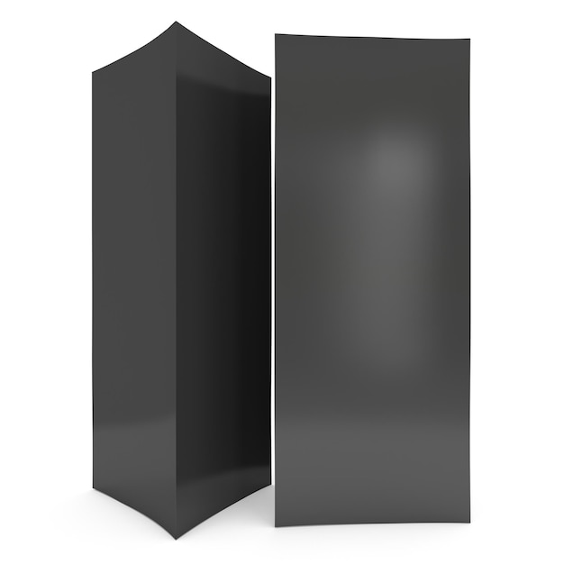Czarna papierowa karta namiotowa renderowania 3d