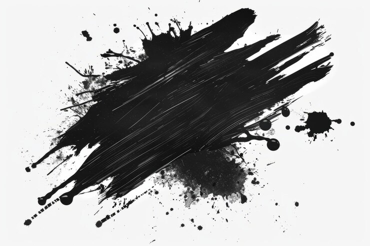Zdjęcie czarna plama, pędzel, grunge, baner, ręcznie narysowany, png, przezroczysty png.