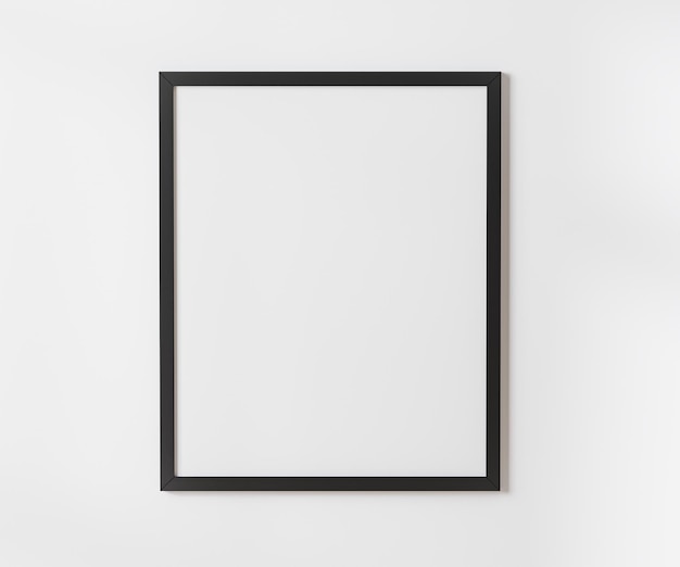 Zdjęcie czarna pusta ramka na białej makiecie ściennej 45 stosunek 40x50 cm 16 x 20 cali plakat ramki makieta renderowania 3d